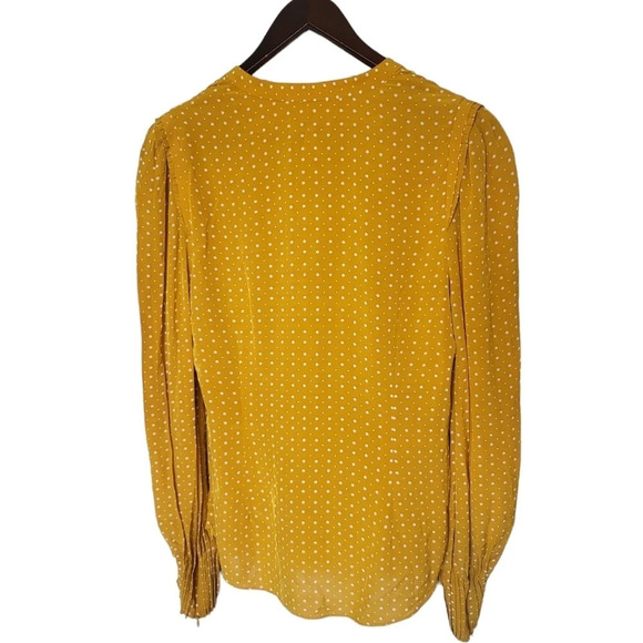 Joie Korina Star Printed Long Sleeve Blouse Women's Small Yellow As Seen On - Picture 5 of 11